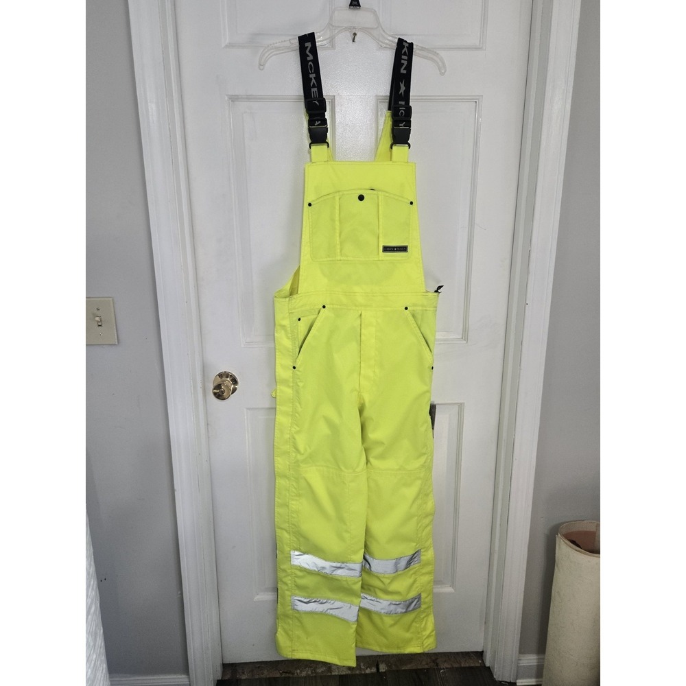 Lakin McKey Key waterproof bib overall Hi Visibility NWT Small